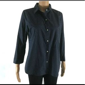 LAUREN Ralph Lauren Dotted Blue Button Up- size L